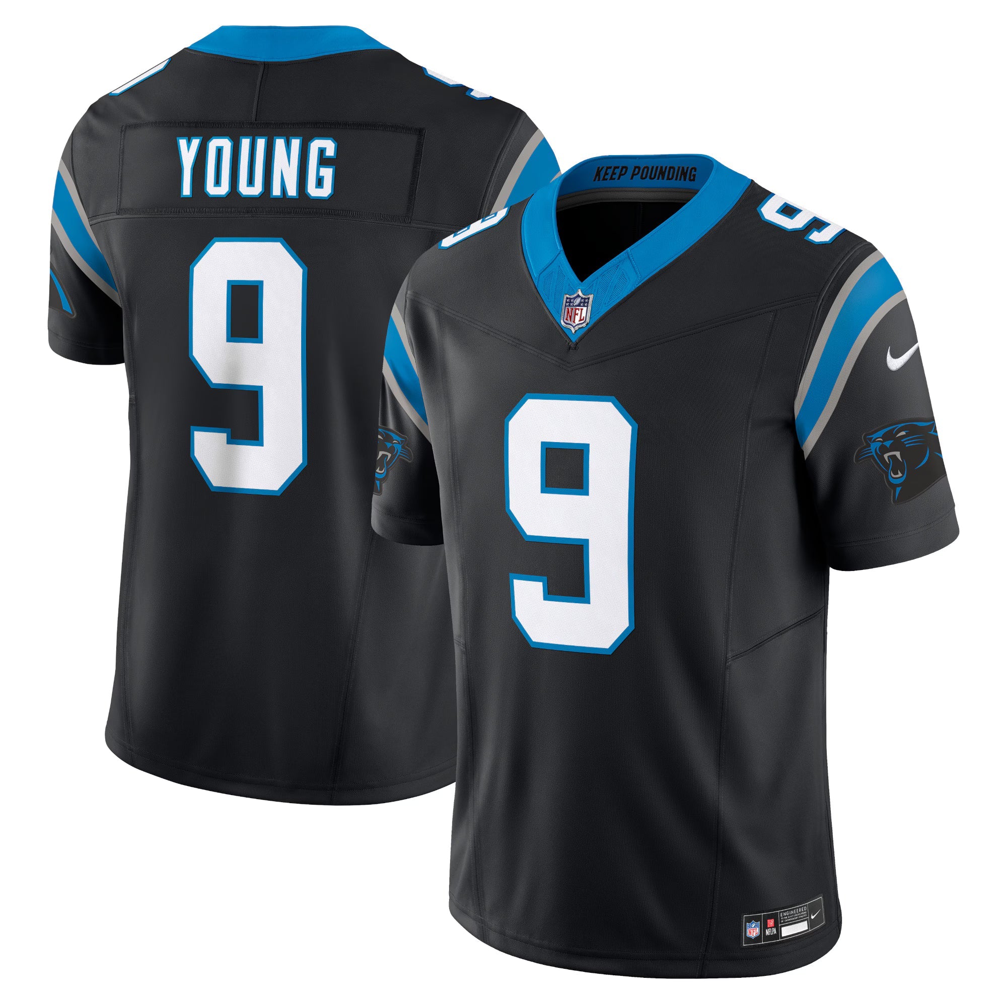 Carolina Panthers Bryce Young Black Vapor F.U.S.E. Limited Jersey