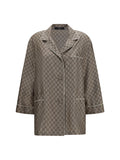 Gucci Women Printed Silk Twill Shirt