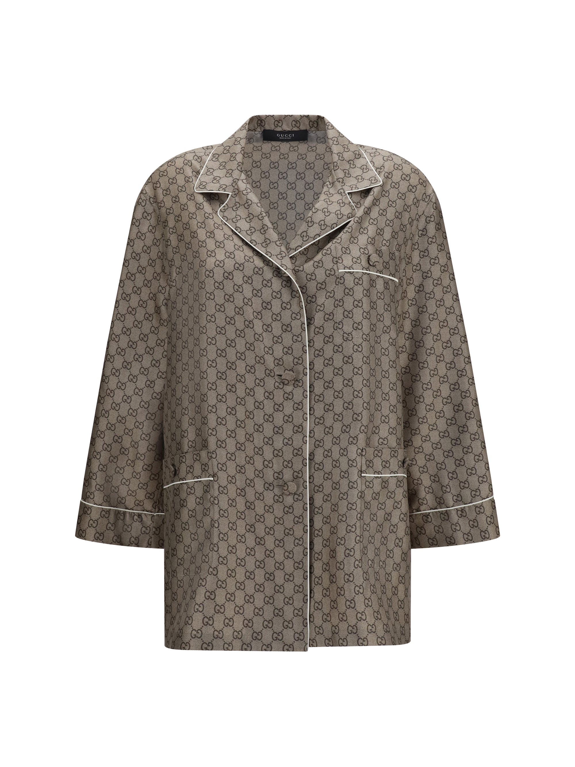 Gucci Women Printed Silk Twill Shirt