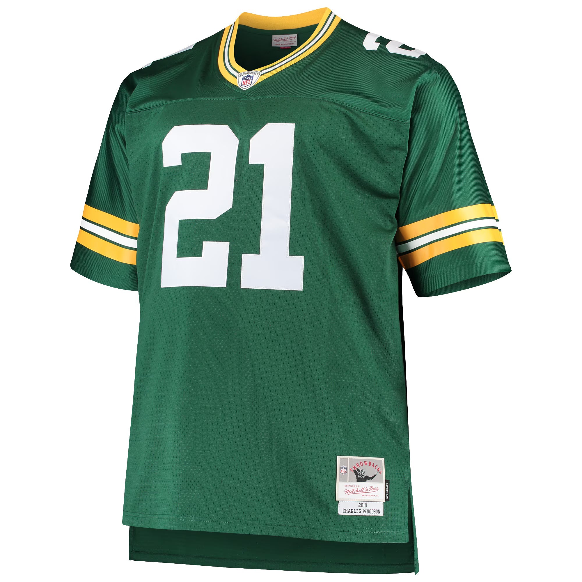Green Bay Packers Charles Woodson Mitchell & Ness Green Big & Tall 2010 Retired Player Replica Jersey