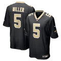 New Orleans Saints Kendre Miller Black Team Game Jersey