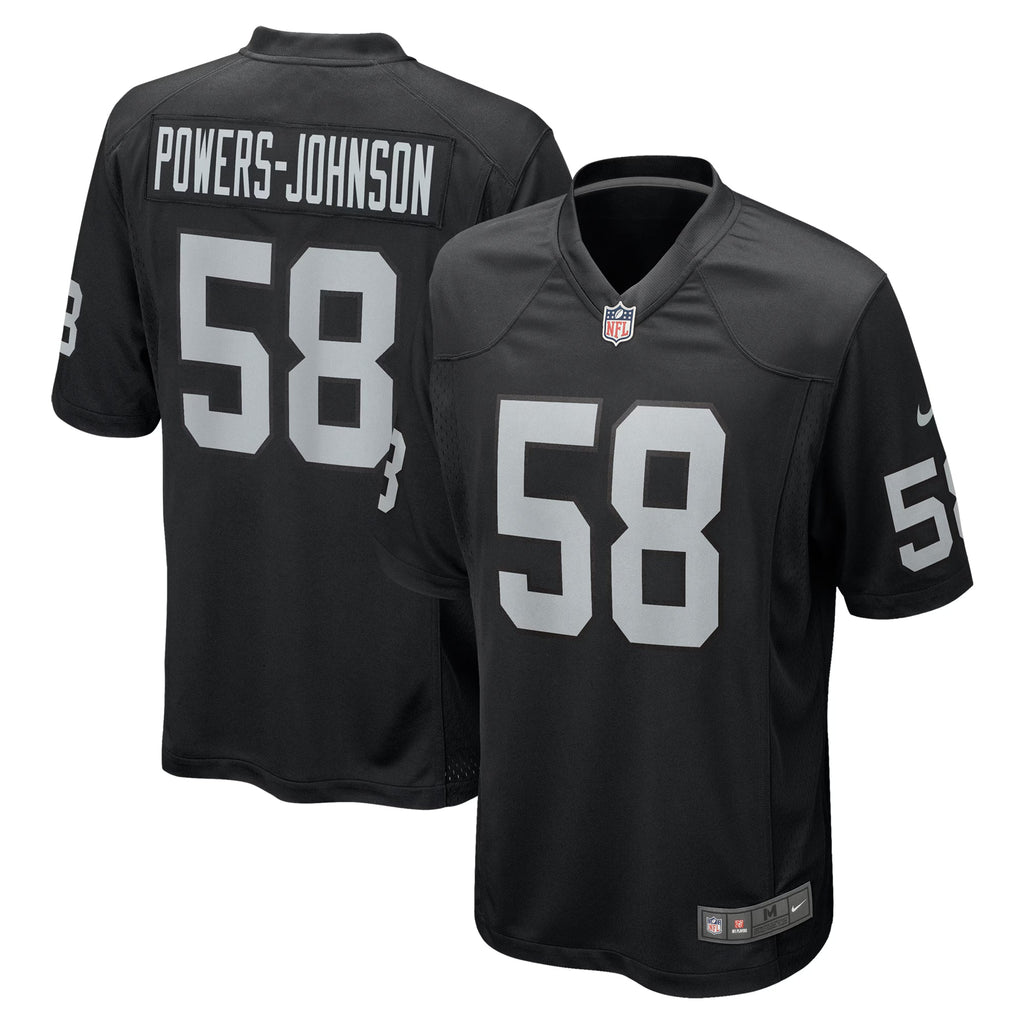 Las Vegas Raiders Jackson Powers-Johnson Black Team Game Jersey