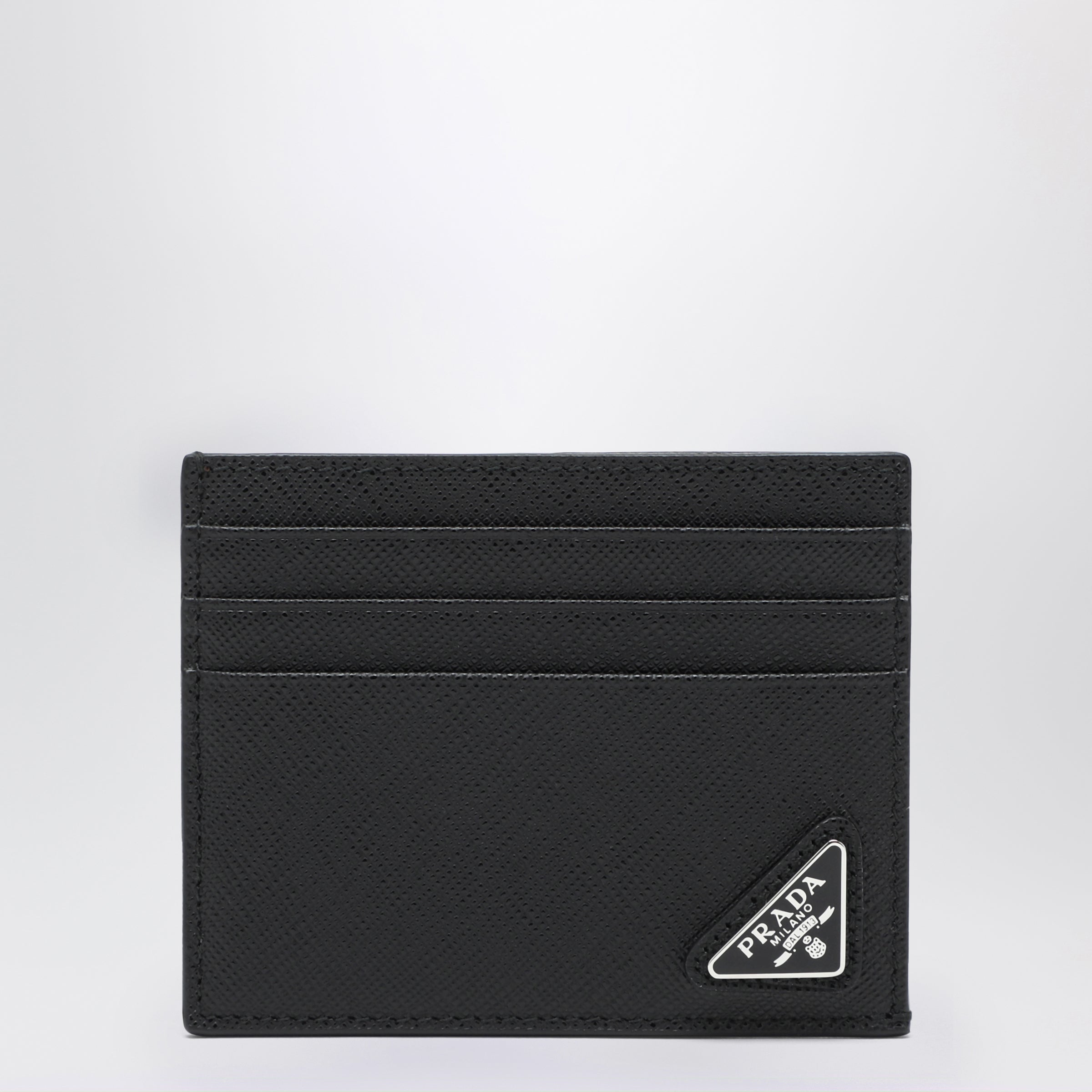 Prada Black Saffiano Leather Credit Card Holder Men