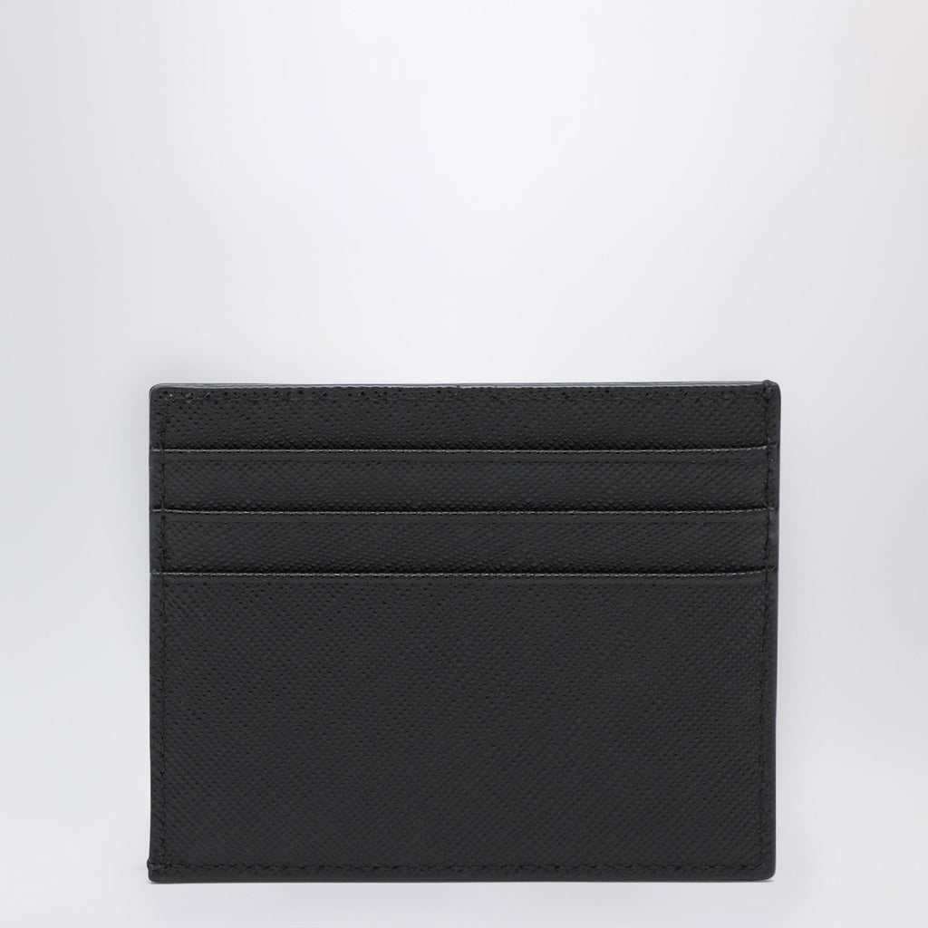 Prada Black Saffiano Leather Credit Card Holder Men