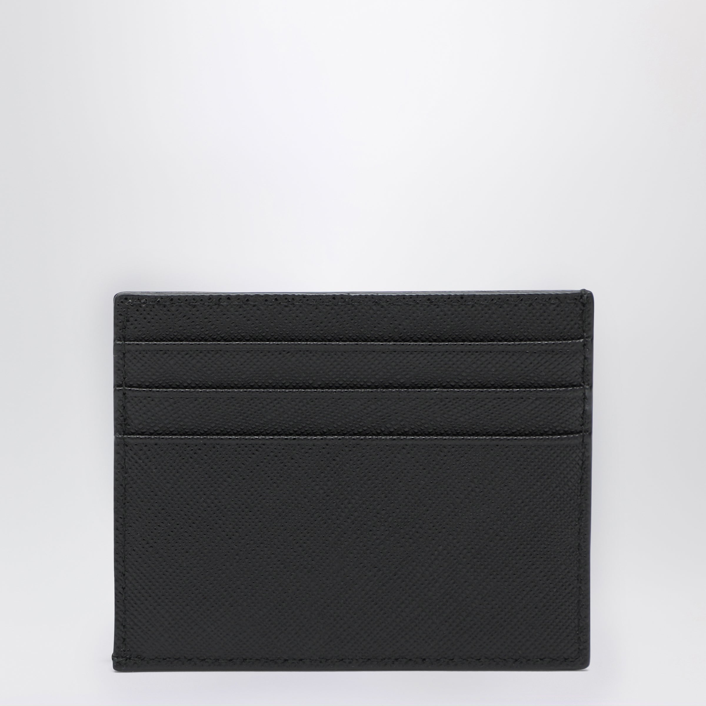 Prada Black Saffiano Leather Credit Card Holder Men
