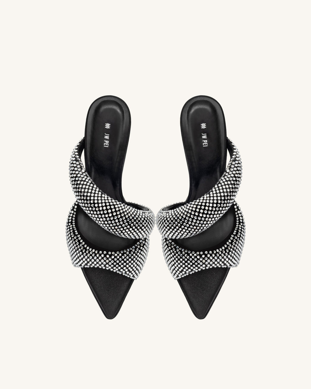 Sara Mule Artificial Crystal - Black