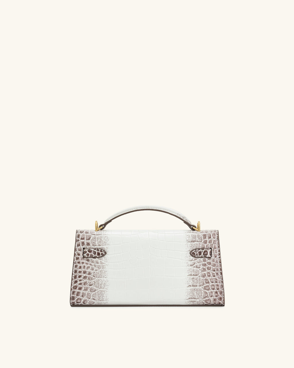 Noor Top Handle Bag - White Croc