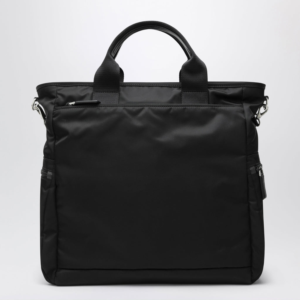Prada Black Re-Nylon And Saffiano Shopping Bag Men