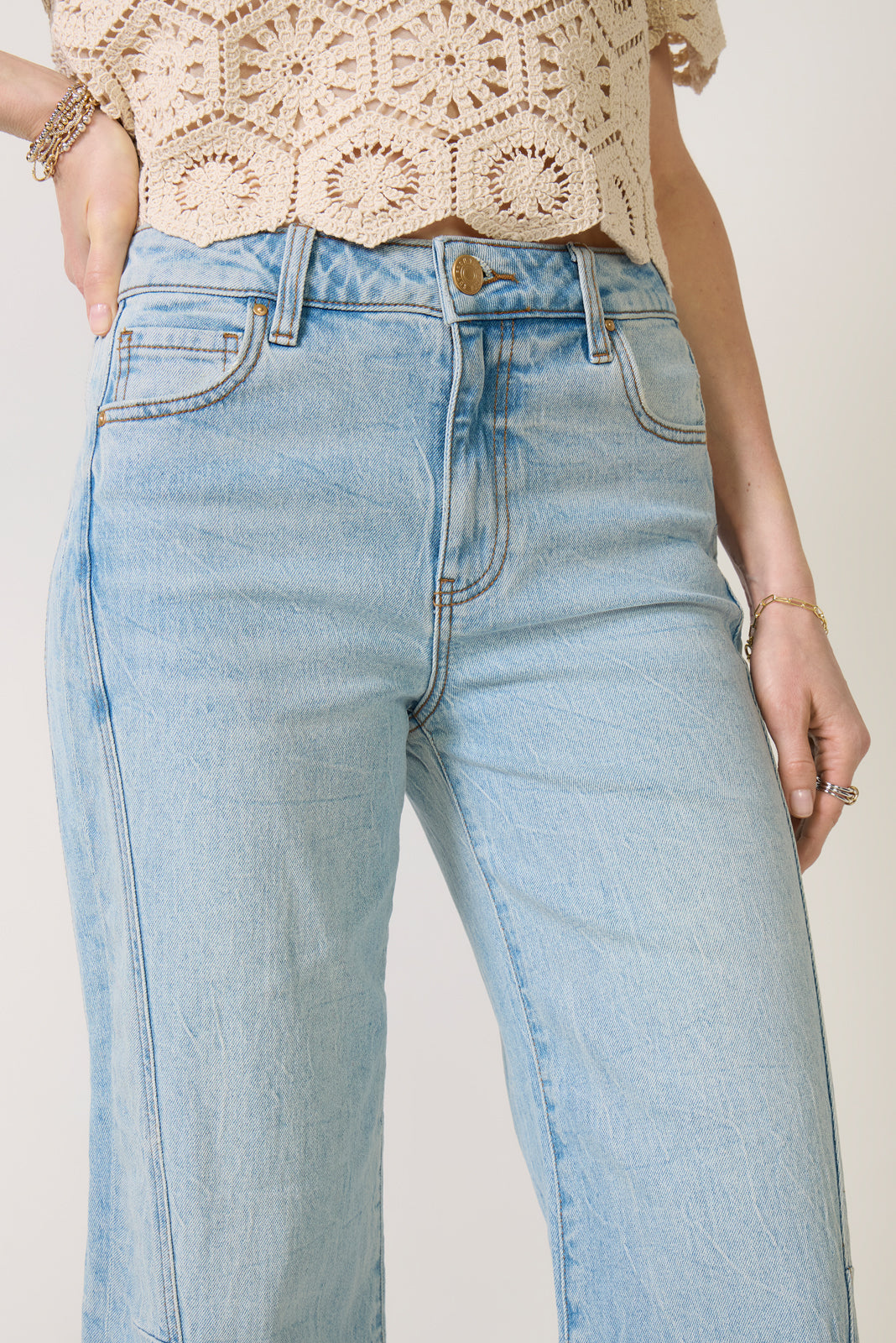 Women's Meg Wide Leg w Side Panel Jeans