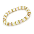 Antique Silver White Metal Bracelet with Synthetic Pearl in Rose