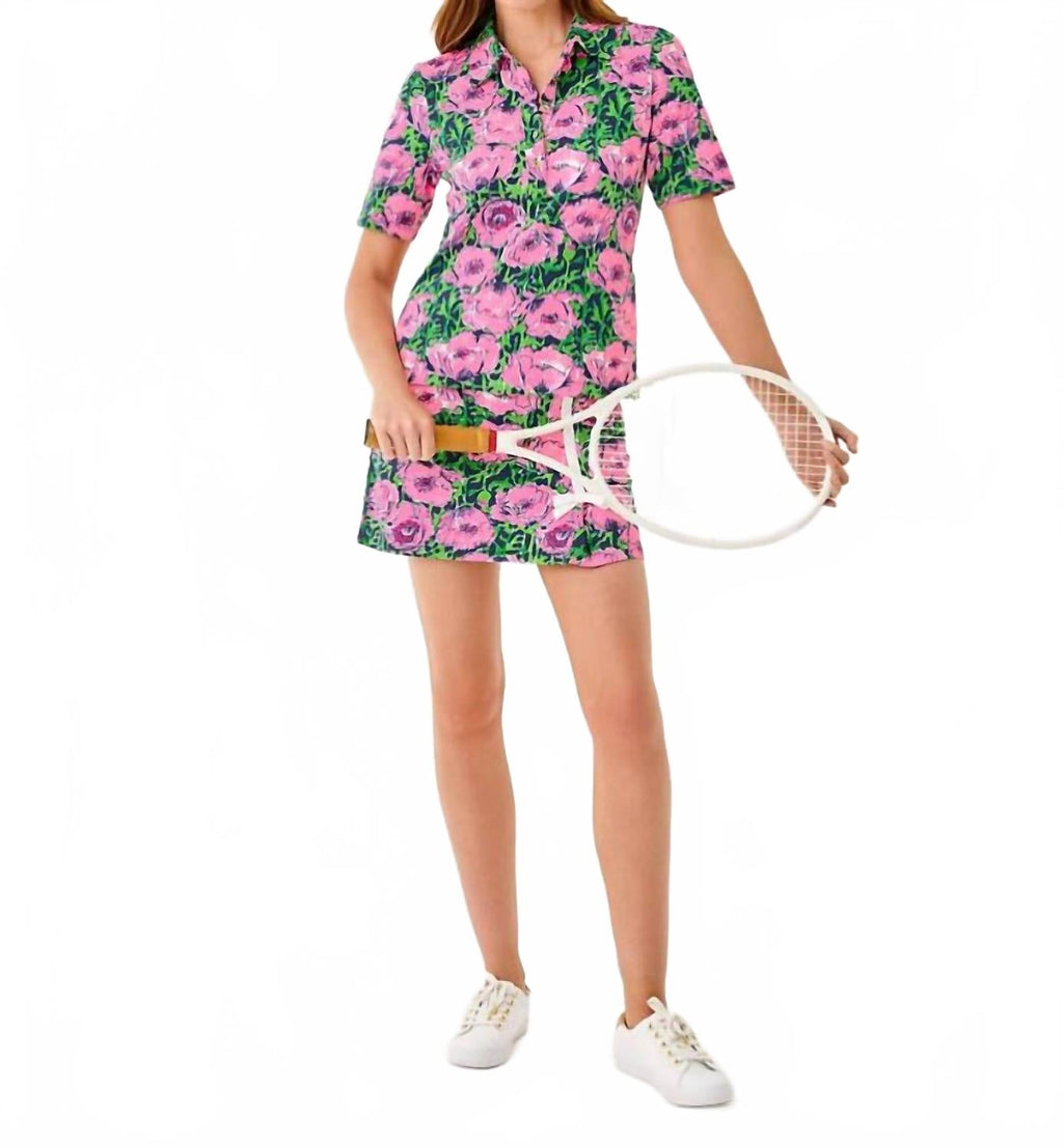 Via Flora Upf 50+ Polo Shirt In Low Tide Navy
