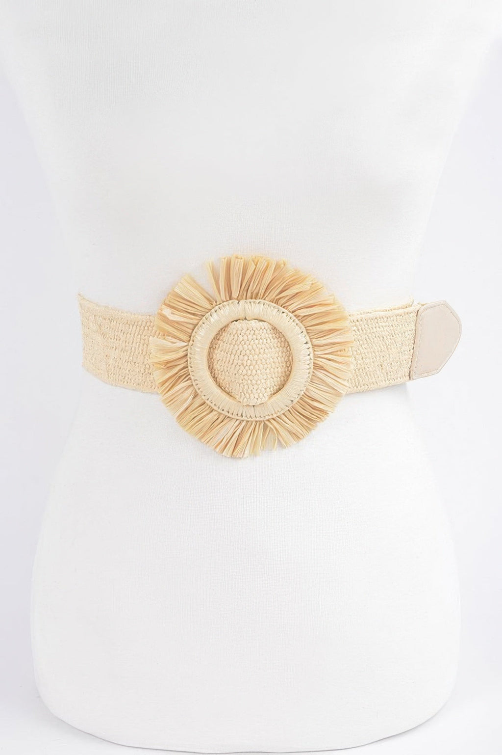 Faux Straw Elastic Belt