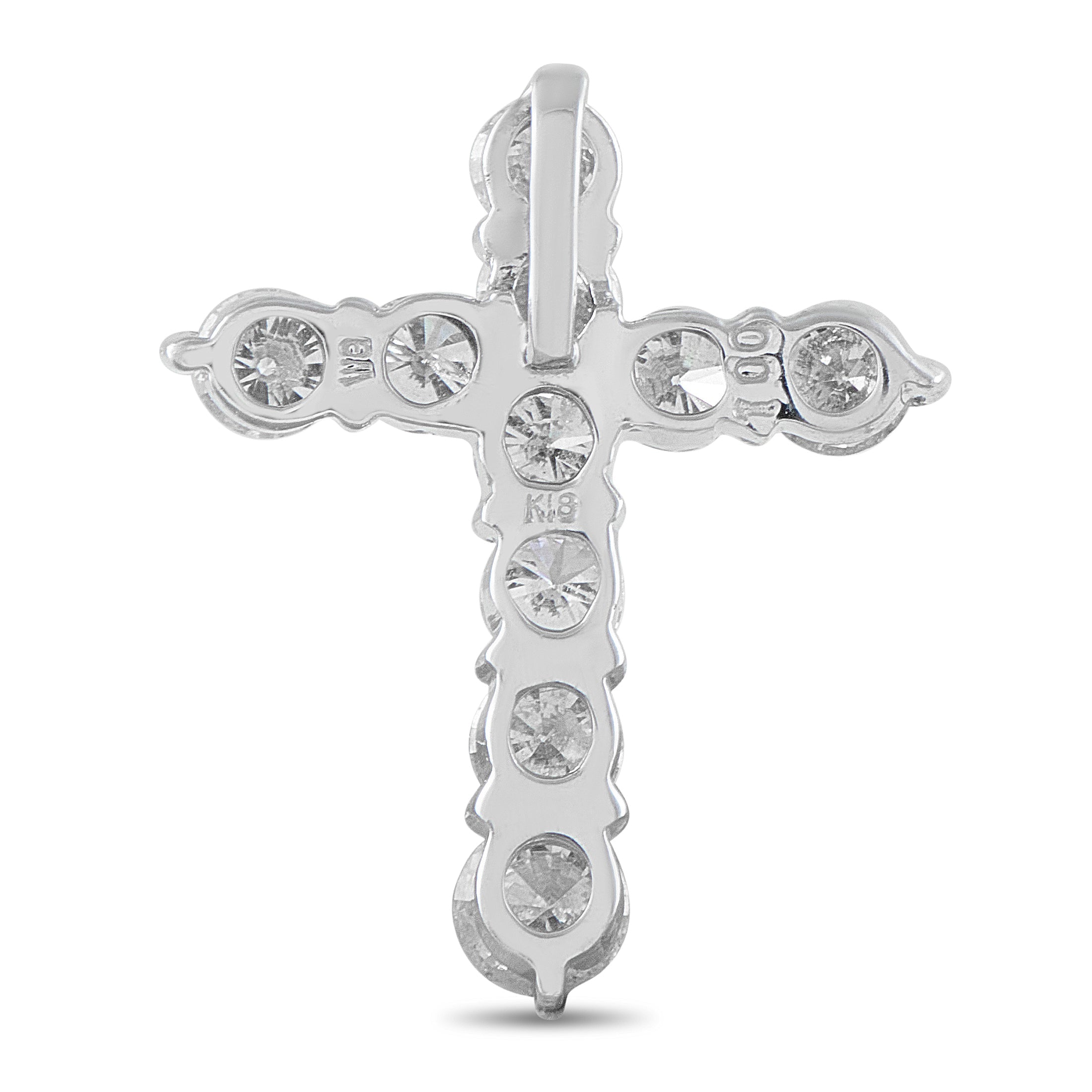 LB Exclusive 18K White Gold 1.0ct Diamond Cross Pendant MF08-041326