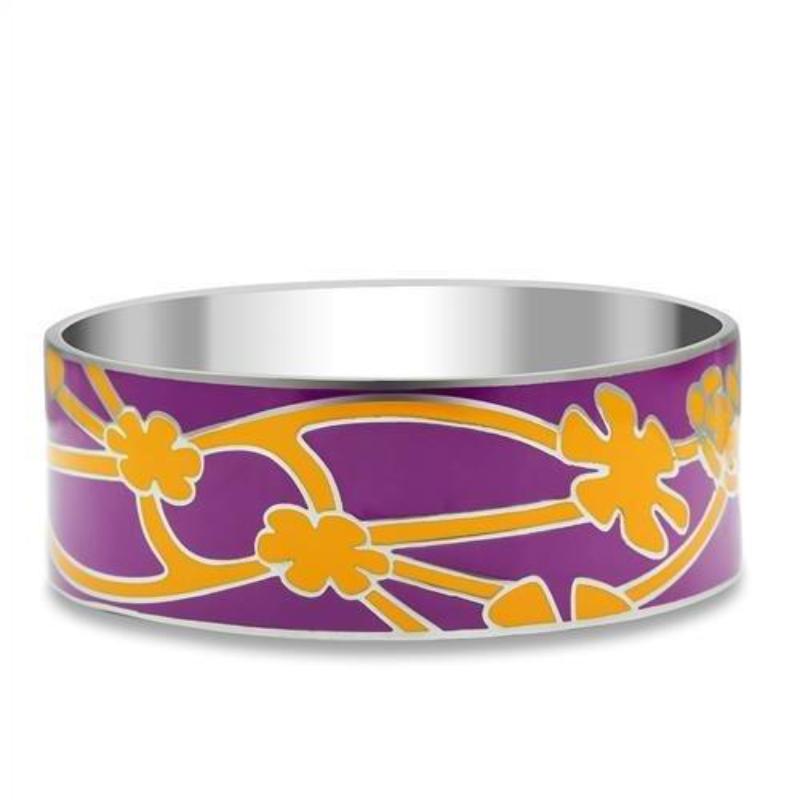 High polished (no plating) Stainless Steel Bangle with Epoxy in No Stone