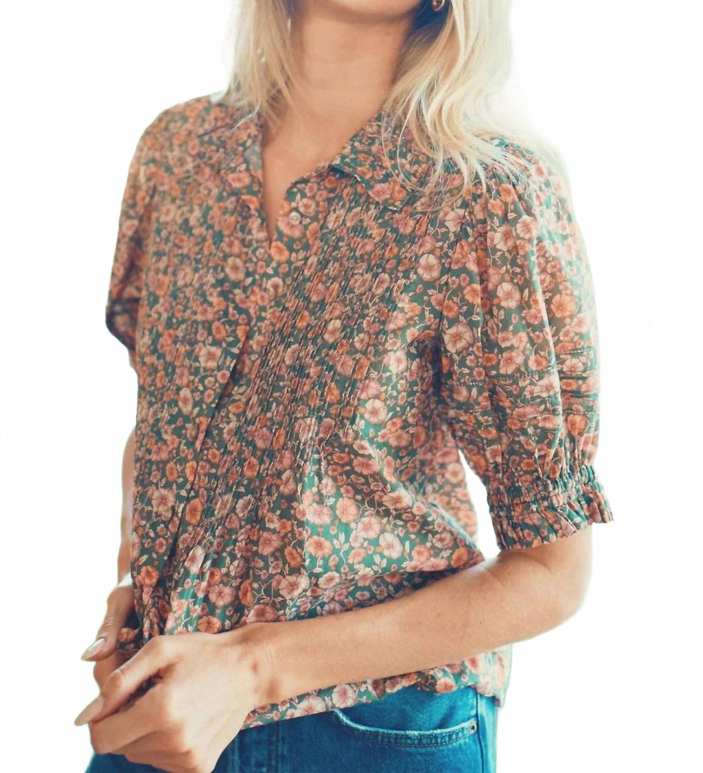 Jess Soft Cotton Voile Blouse In Marigold Mistral