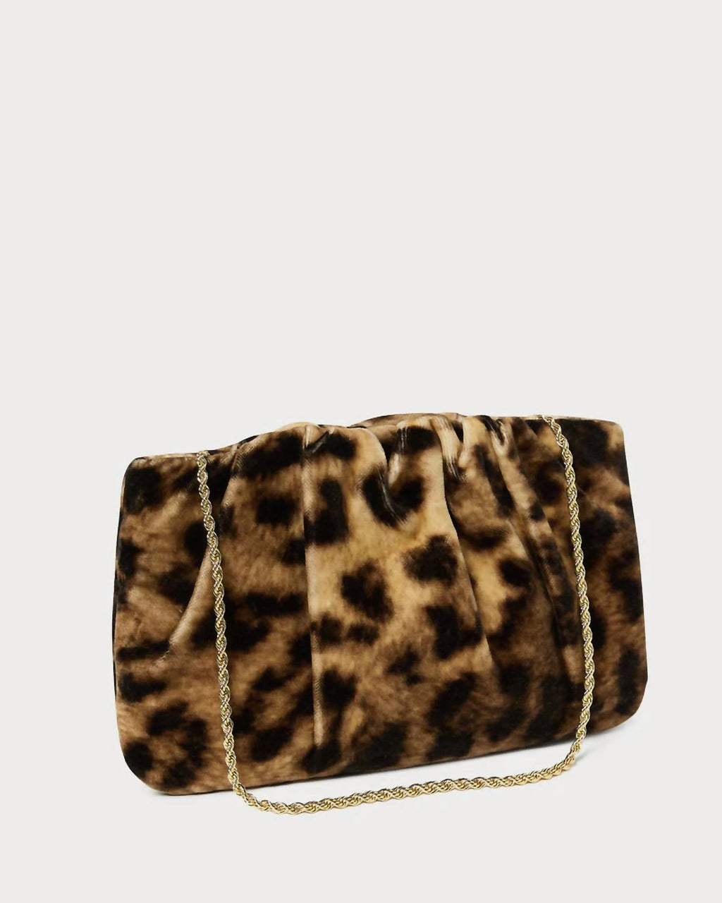 Women's Serena Gathered Velvet Clutch In Leopard