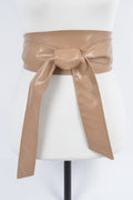 Faux Leather Tie Up Belt