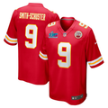 Men's Kansas City Chiefs JuJu Smith-Schuster #9 Red Super Bowl LVII Patch Game Jersey1