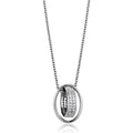 Rhodium Brass Chain Pendant with AAA Grade CZ in Clear