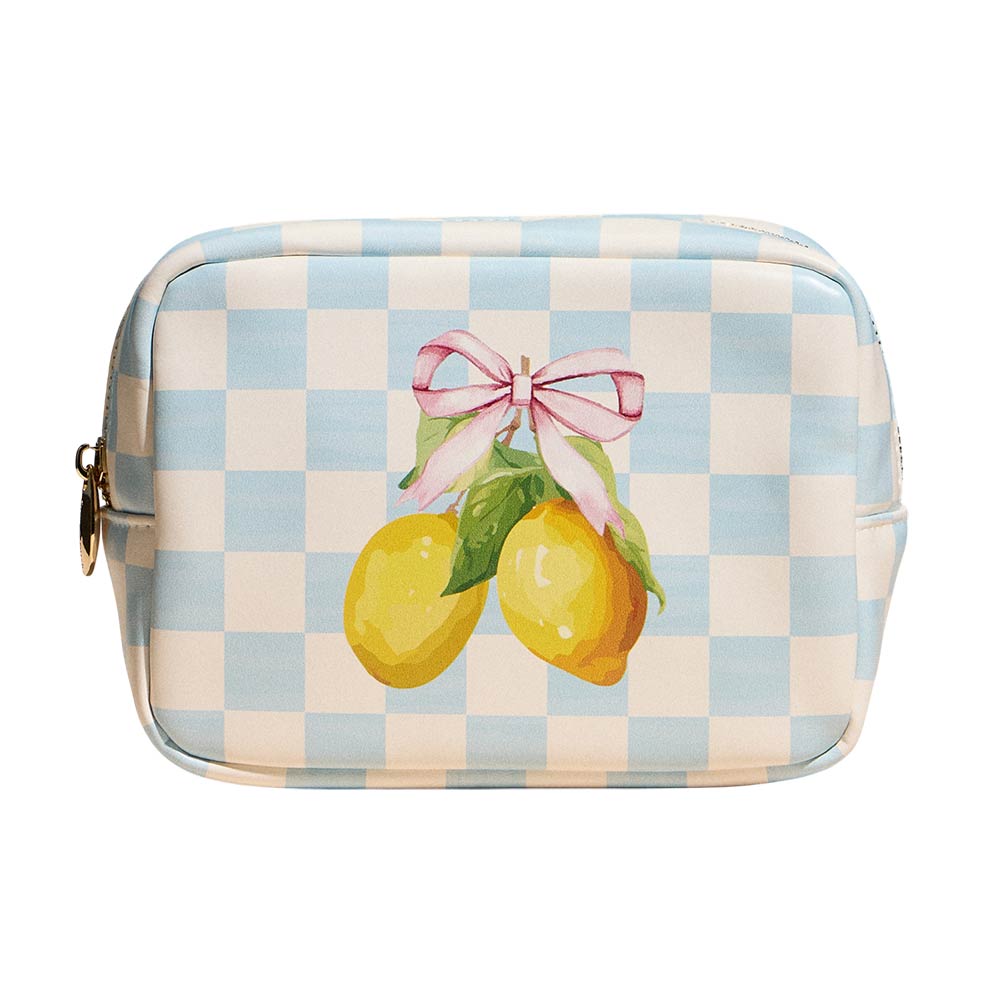 Lemon Bow Print Portable Cosmetic Pouch Bag