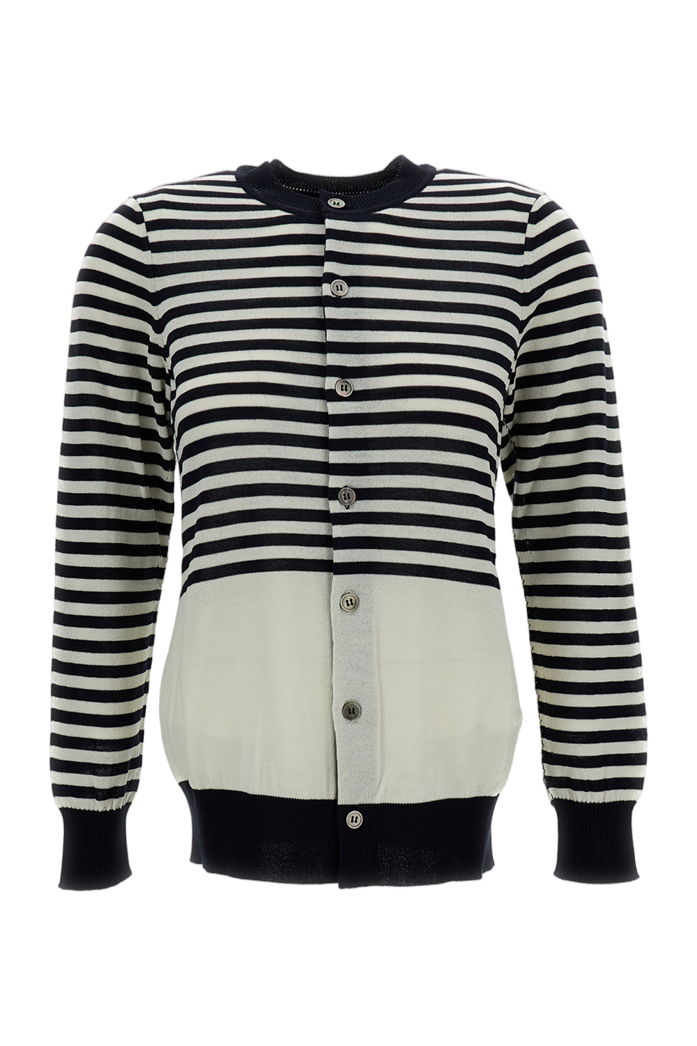 Round Neck Striped Cardigan