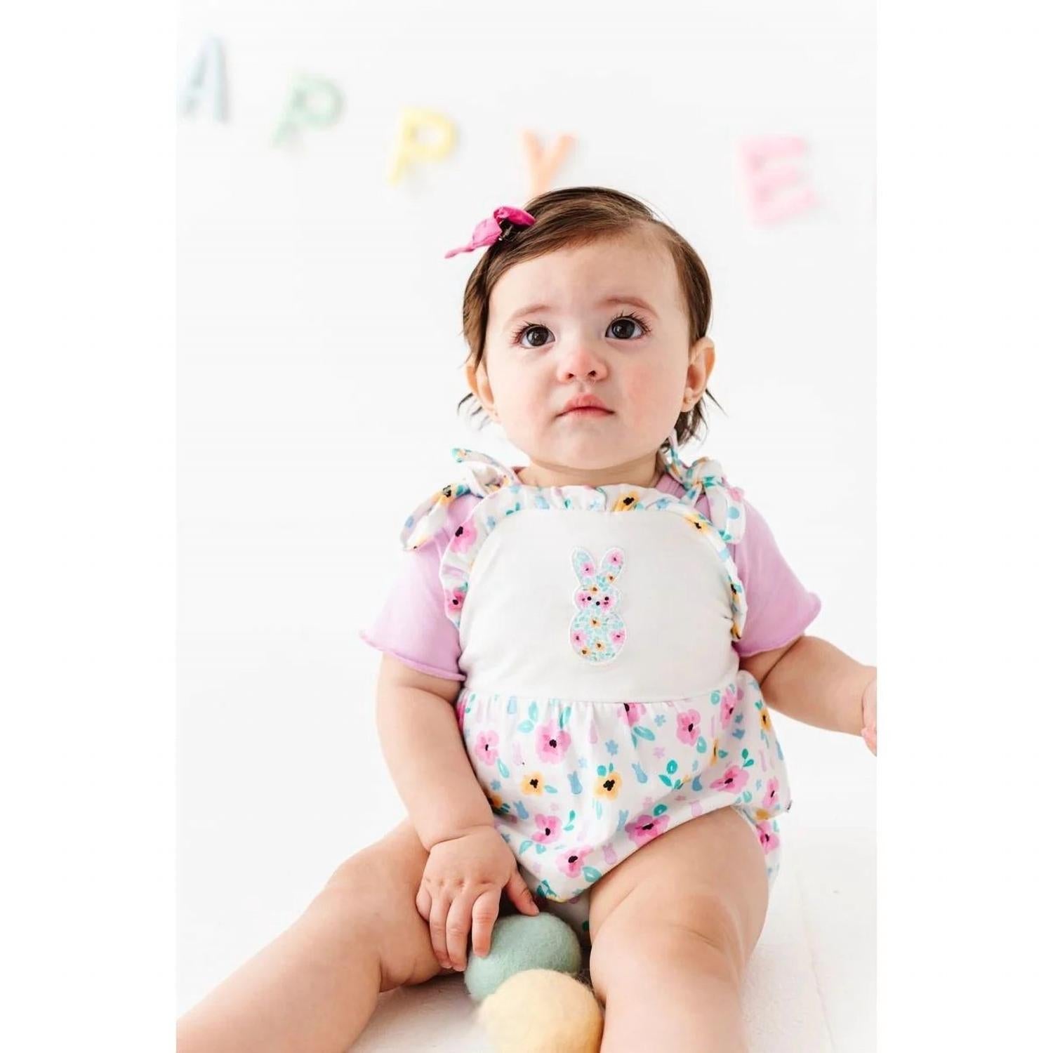 Peeps And Petals Bubble Romper In Pink