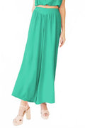Solid Wide Legged Pants In Green