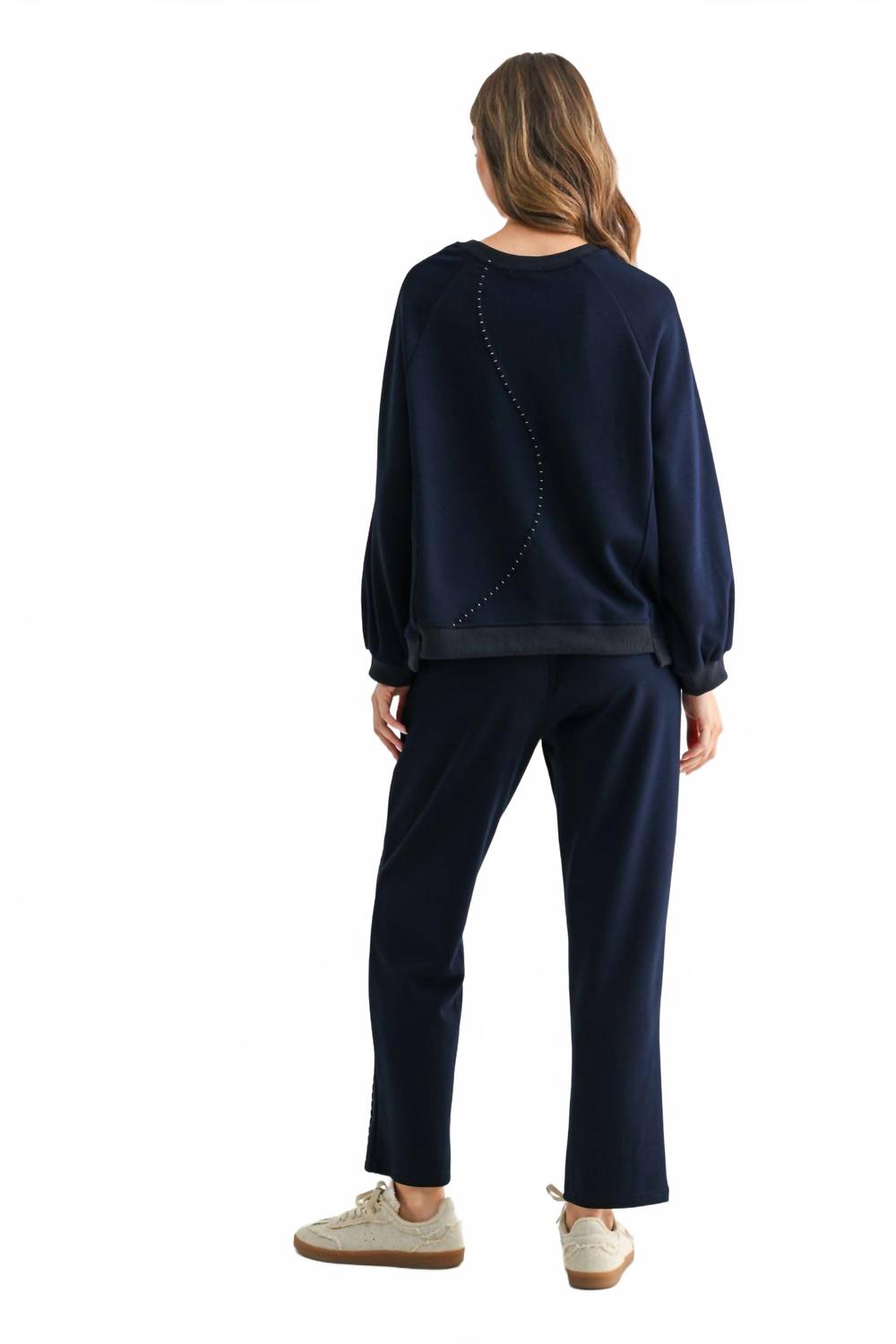 Kaely Long Sleeve Pant Set In Navy