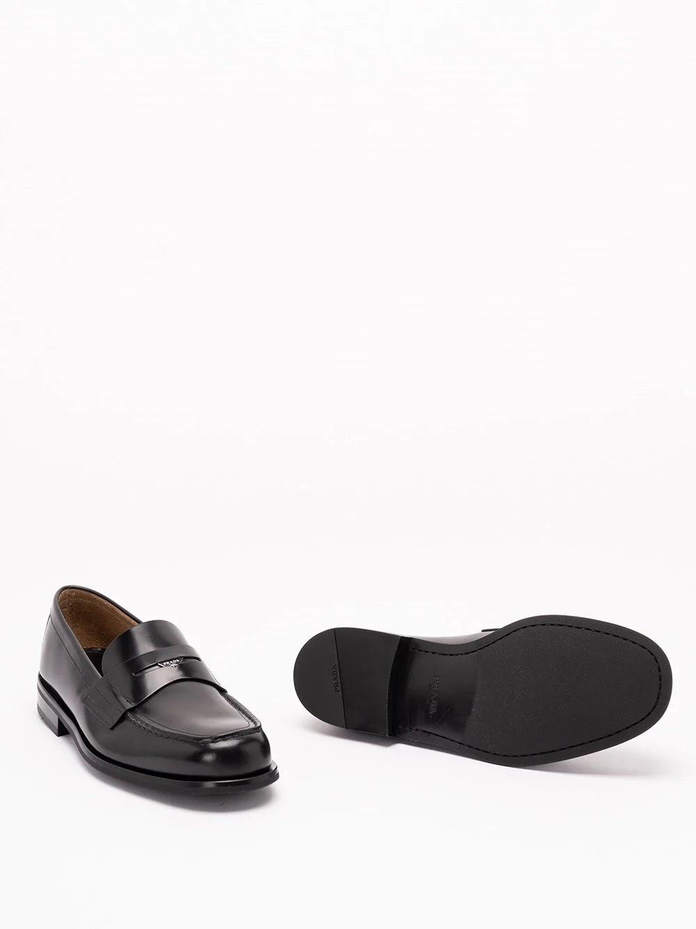 Prada Men Brushed Leather Loafers