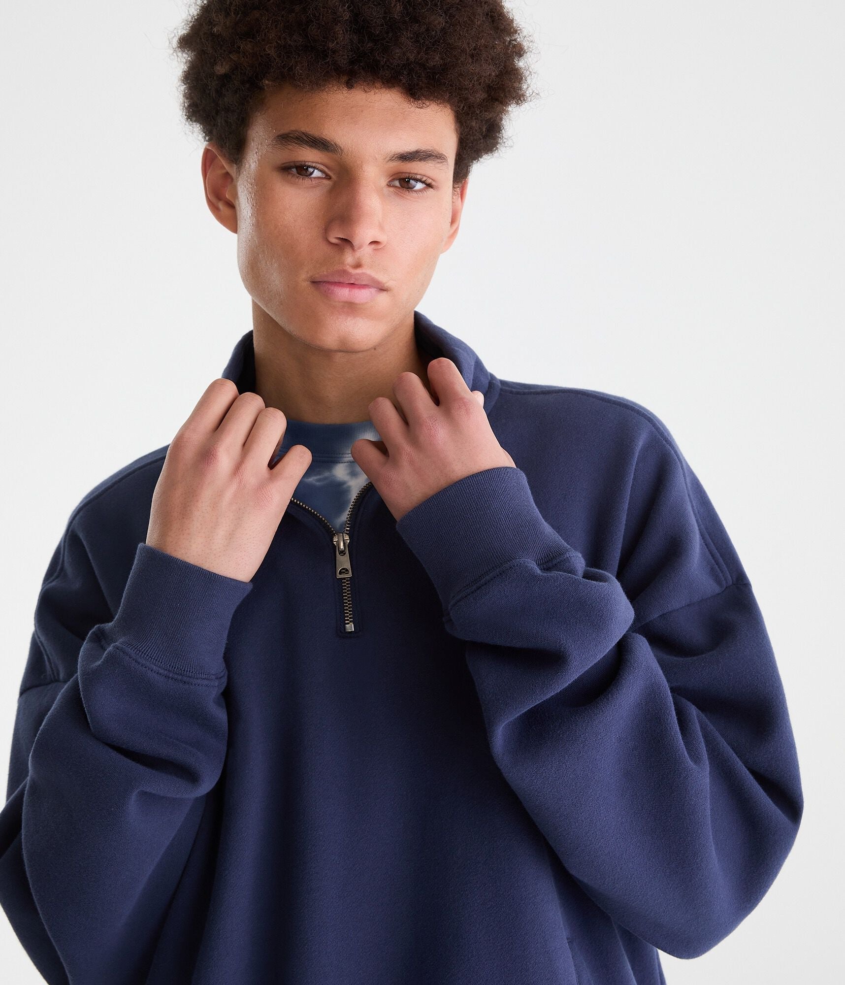 Aeropostale Cloud Soft Star Americana Quarter-Zip Sweatshirt