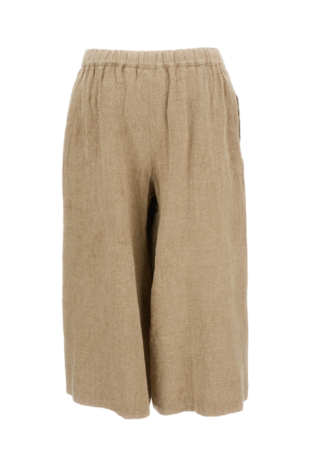 Beige Culotte Linen Trousers