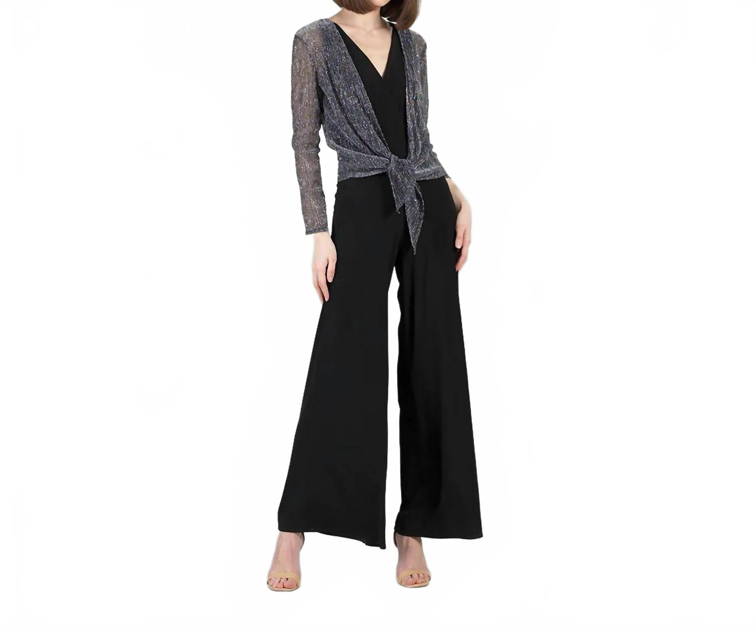 Tie Front Cardigan In Grey