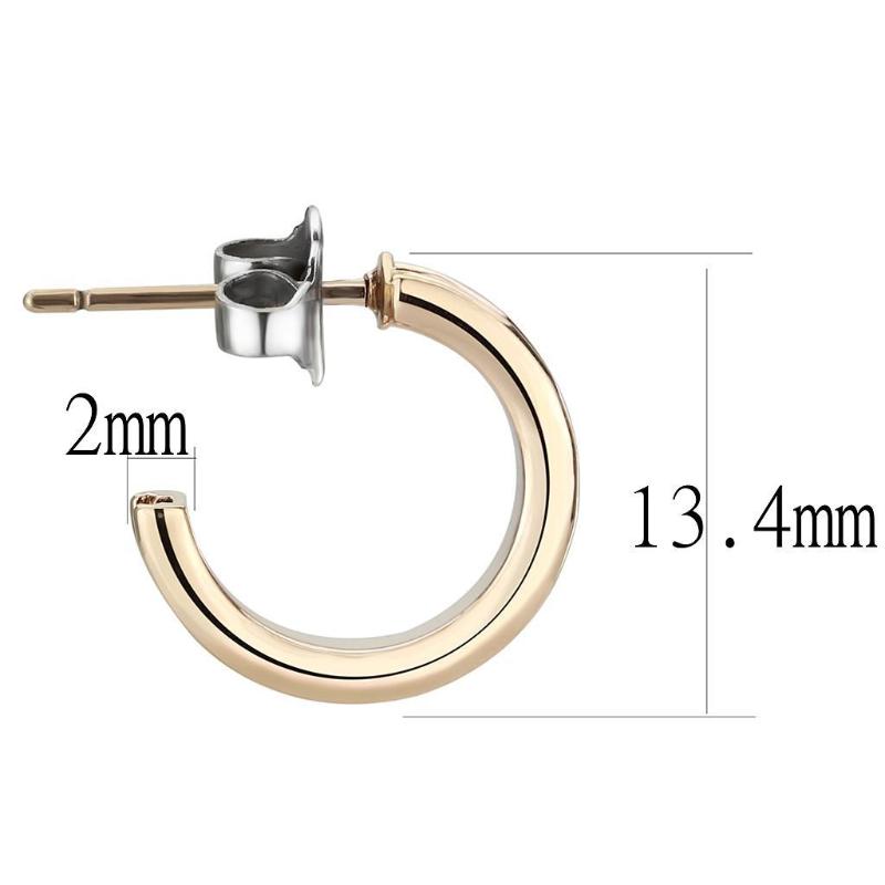 IP Rose Gold(Ion Plating) Brass Earrings with Top Grade Crystal in Metallic Light Gold