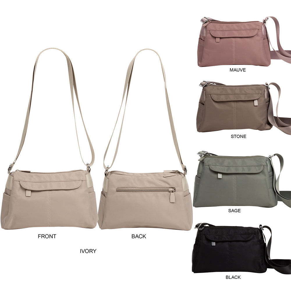 Solid Multi Pocket Crossbody Bag