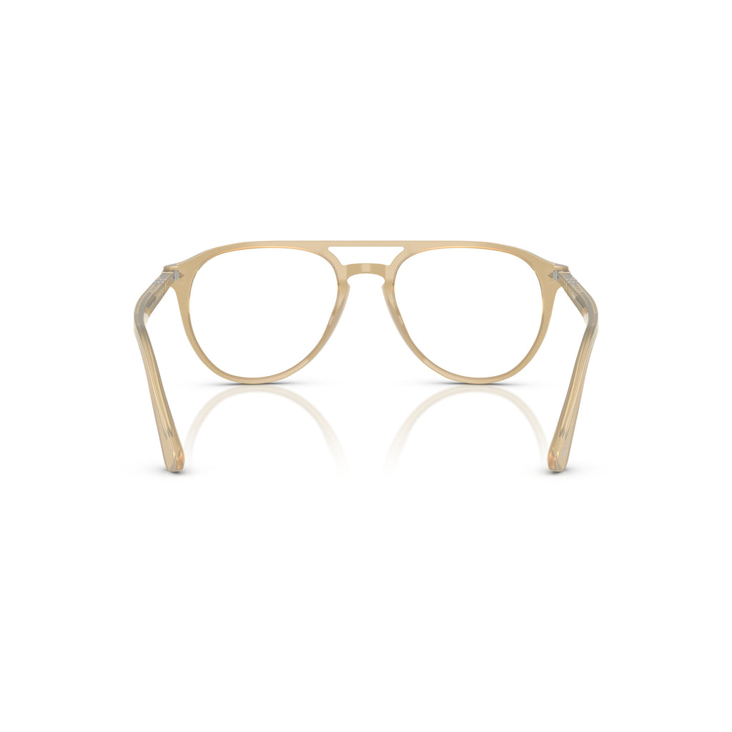Translucent Beige Acetate Aviator Eyeglasses With Double Bridge