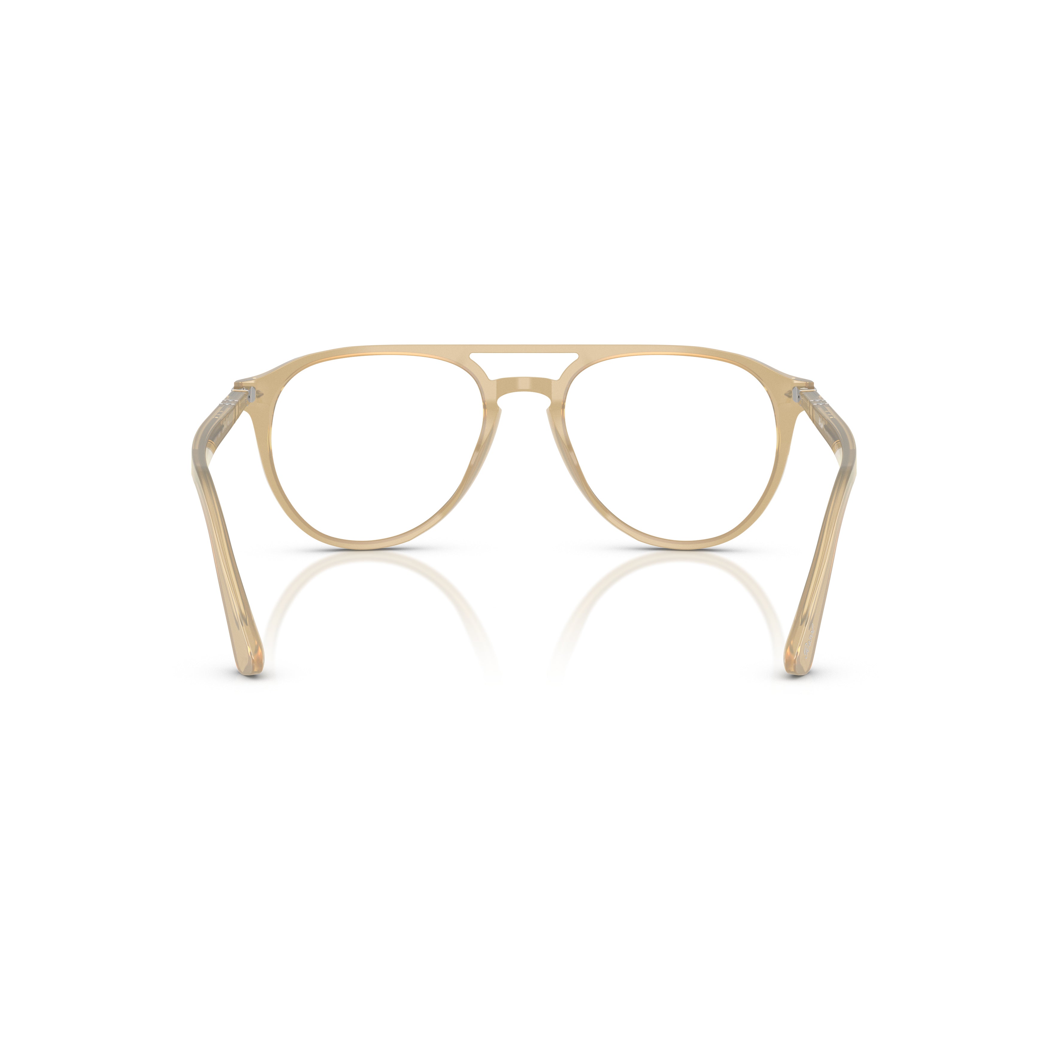 Translucent Beige Acetate Aviator Eyeglasses With Double Bridge