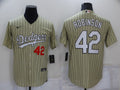 Men's Los Angeles Dodgers Jackie Robinson #42 Gold Replica Baseball jersey