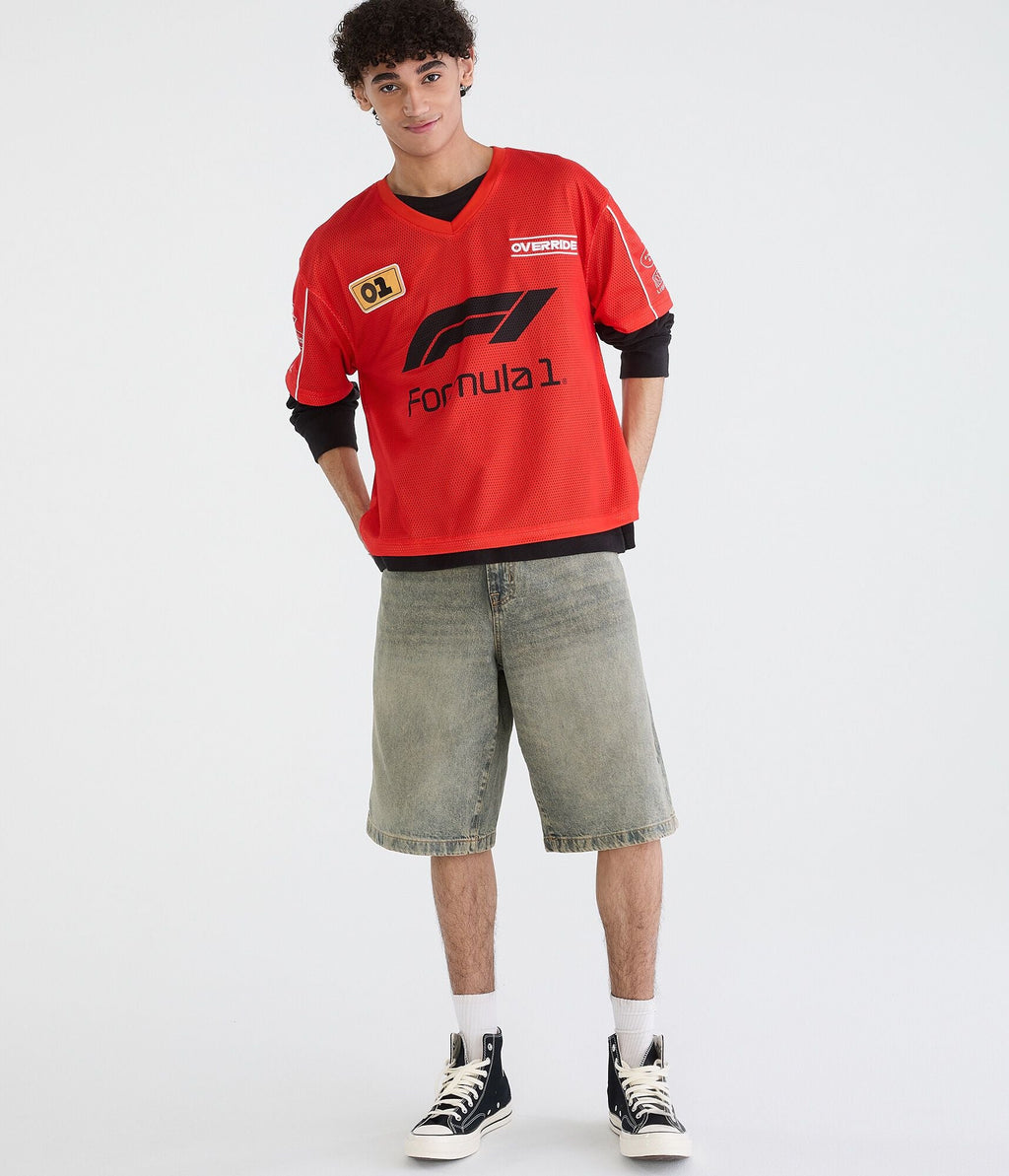 Aeropostale Formula 1 Patch V-Neck Jersey