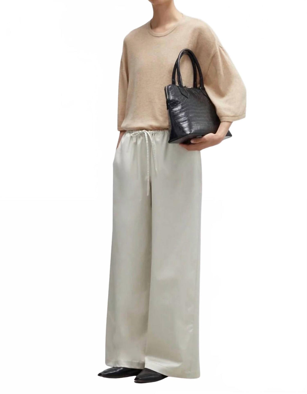 Merino Wool T Shirt In Beige
