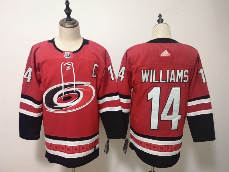 Men's Carolina Hurricanes Justin Williams #14 Red Home Breakaway Player jersey
