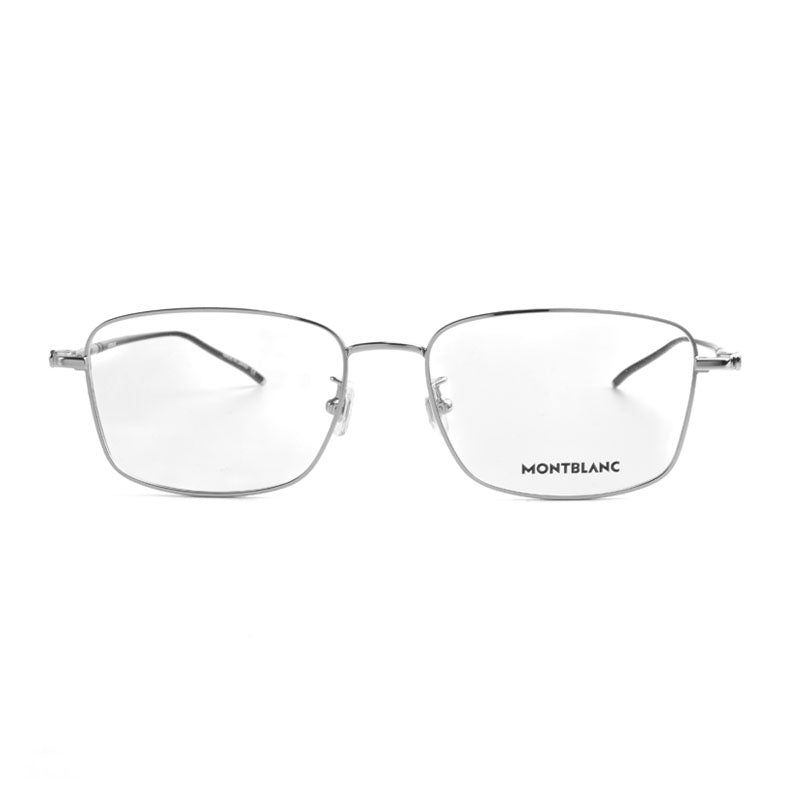 Montblanc Eyeglasses Rectangle Full Rim, Silver/black Frame And Clear Demo Lens Lens Mb0140Ok003