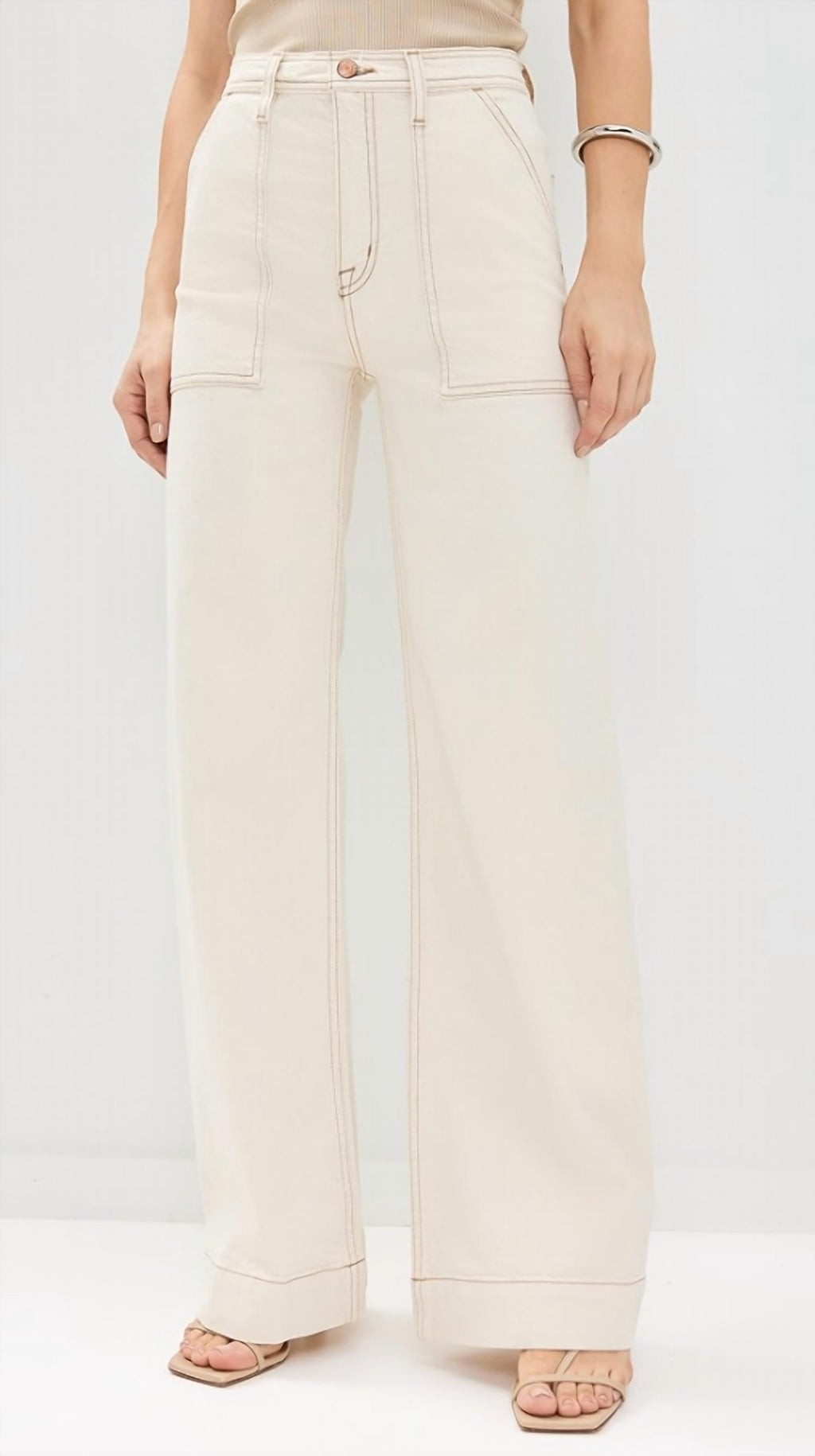 Penny Utility Wide Leg Pants In Ecru
