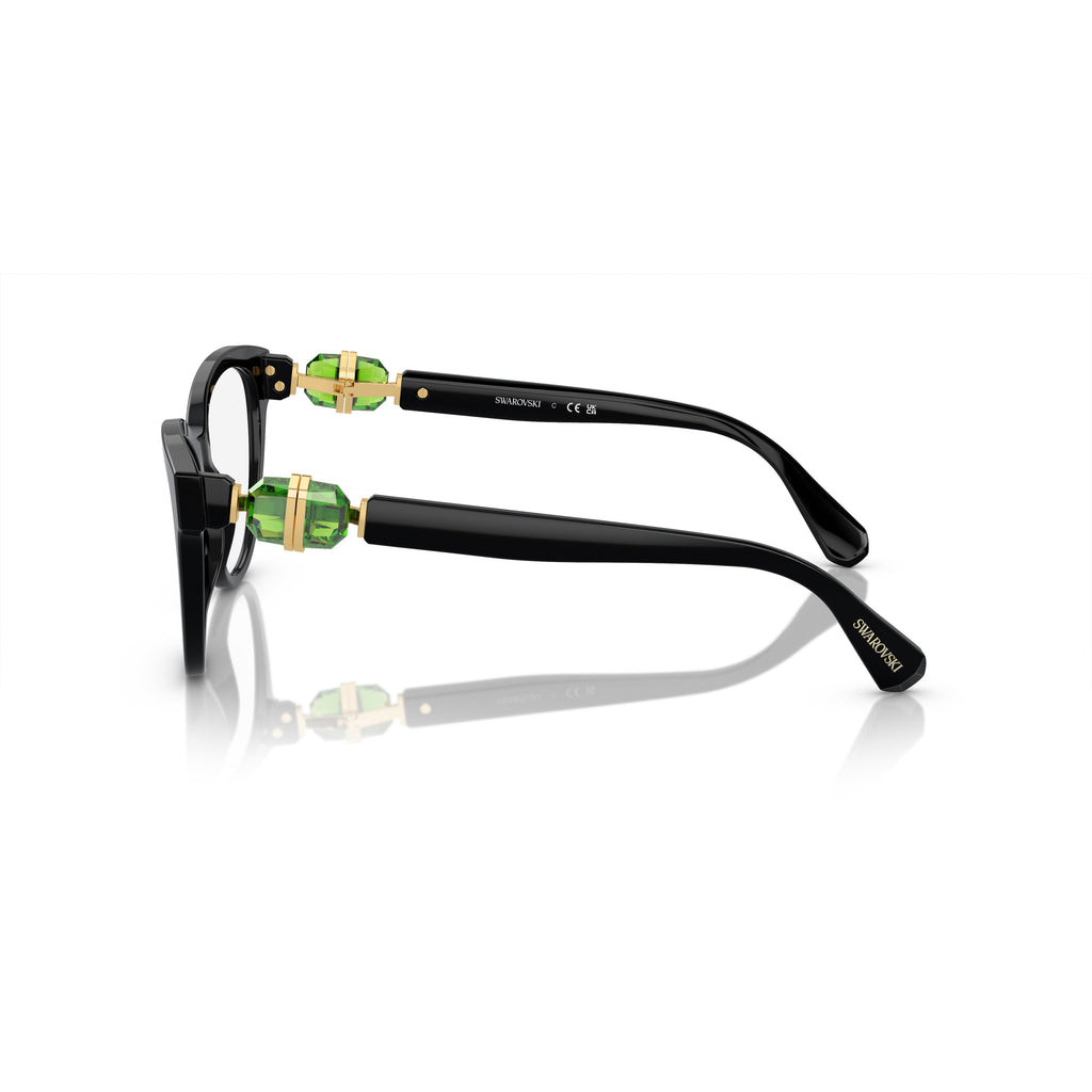 Cat-Eye Sunglasses With Green Crystal Accents