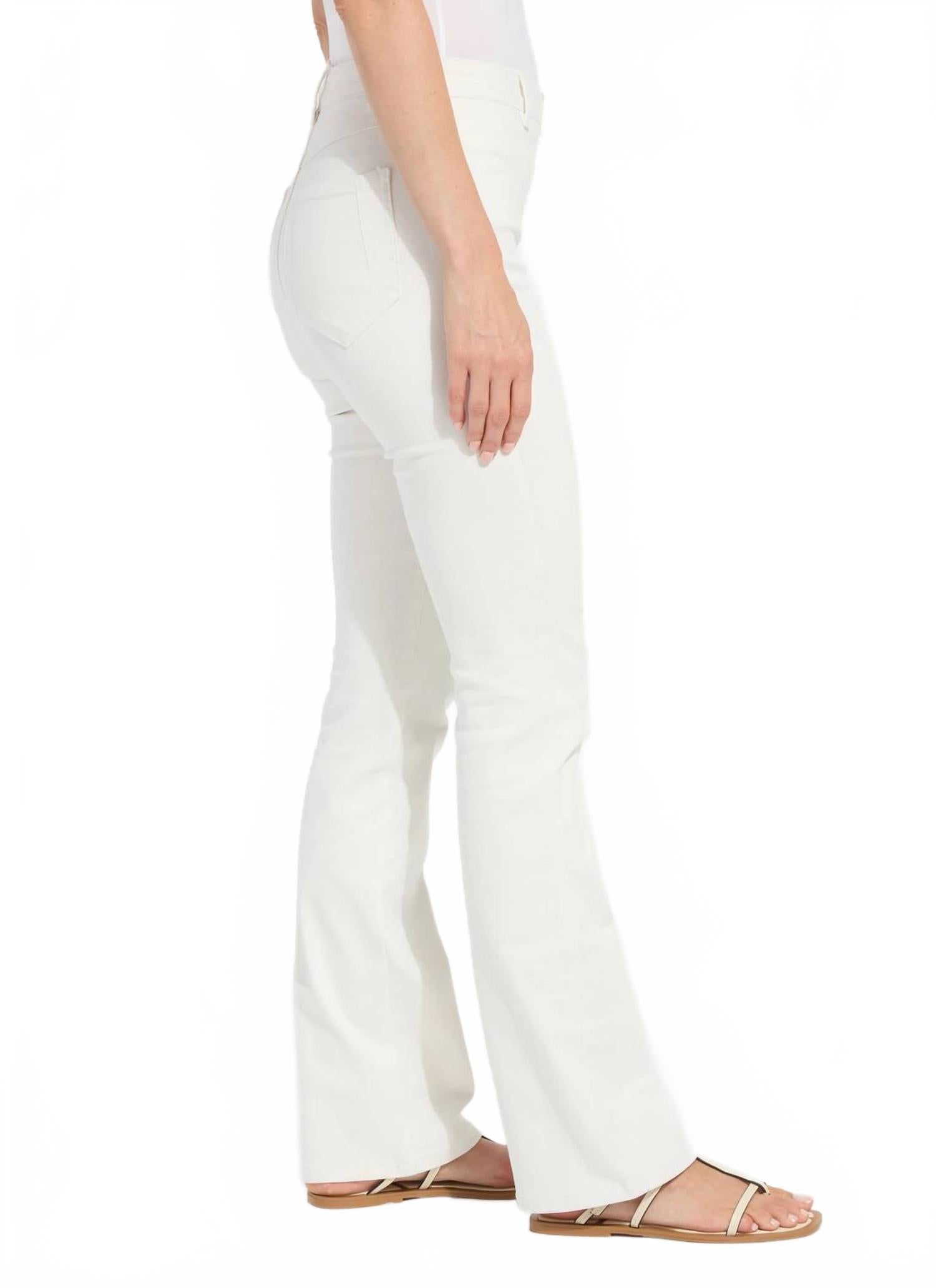 Smoothing Waistband Bootcut Jeans In Ecru White