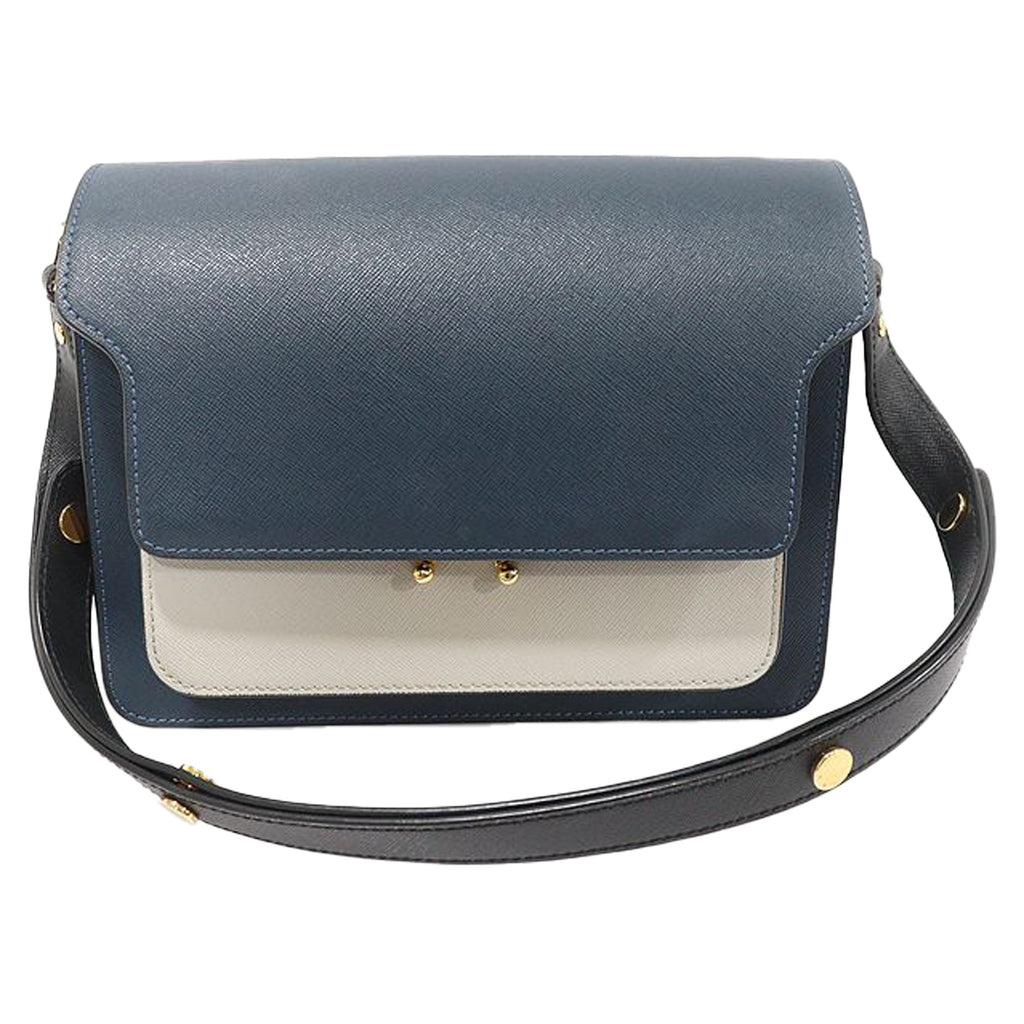 Multi Color Saffiano Gold Plated Trunk Medium Shoulder Bag
