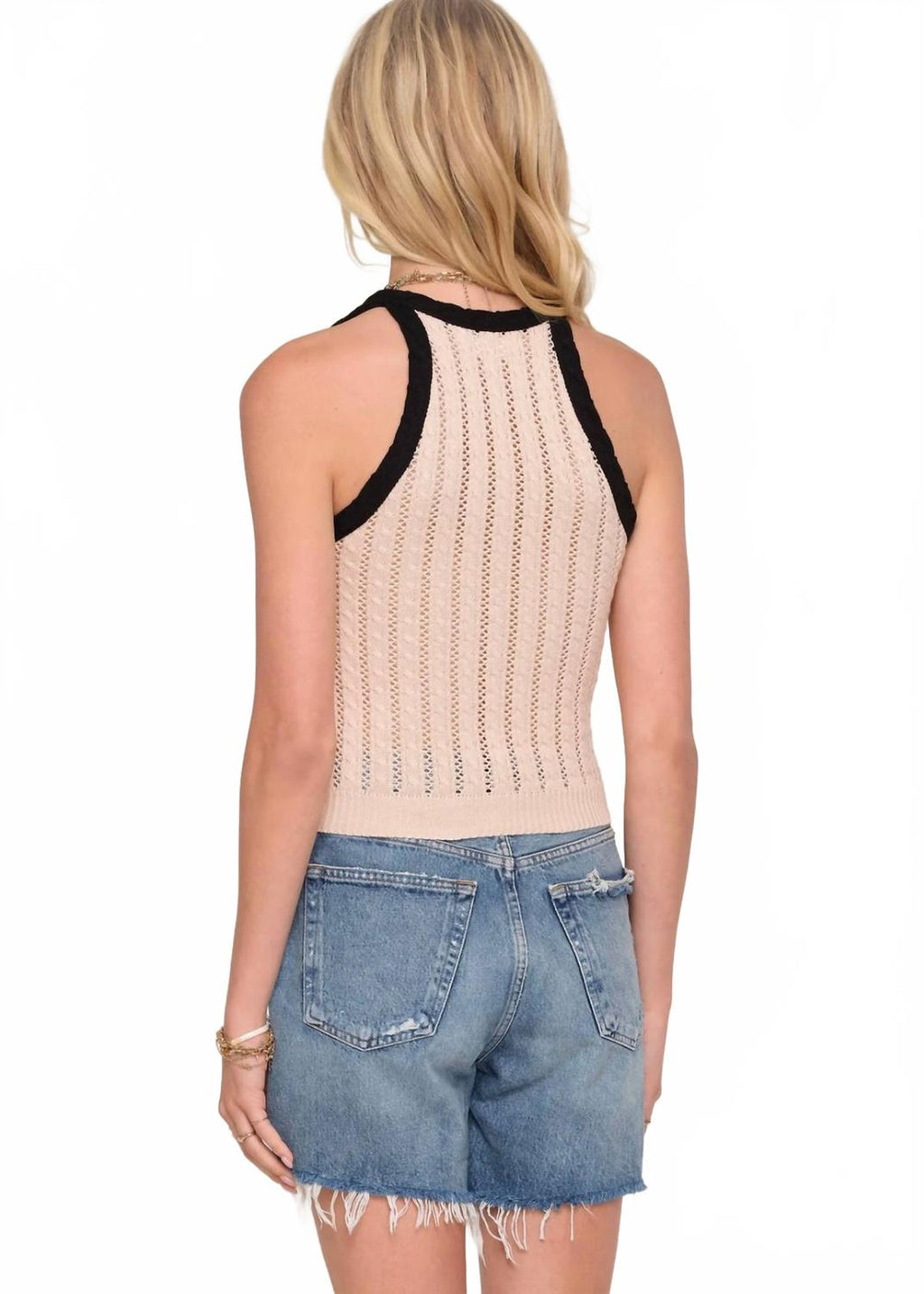 Beth Sweater Vest In Beige