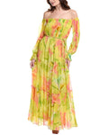 Hemant & Nandita Tiered Off-The-Shoulder Maxi Dress