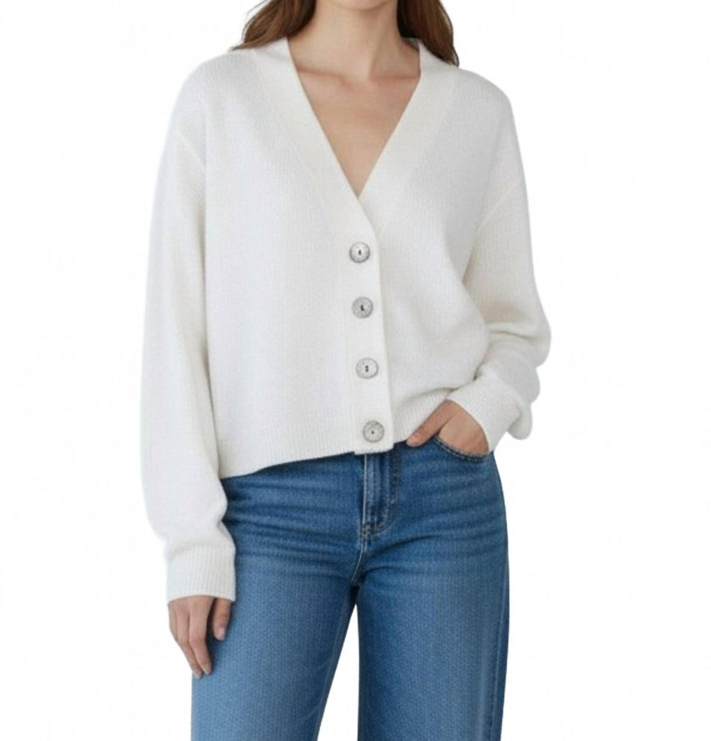 Alani Cashmere Cardigan In Antique White