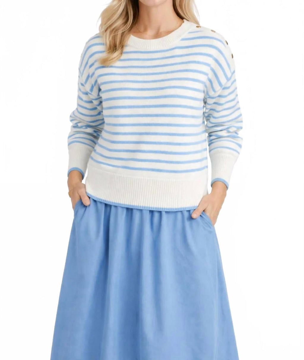Abigail Sweater In White Blueberry