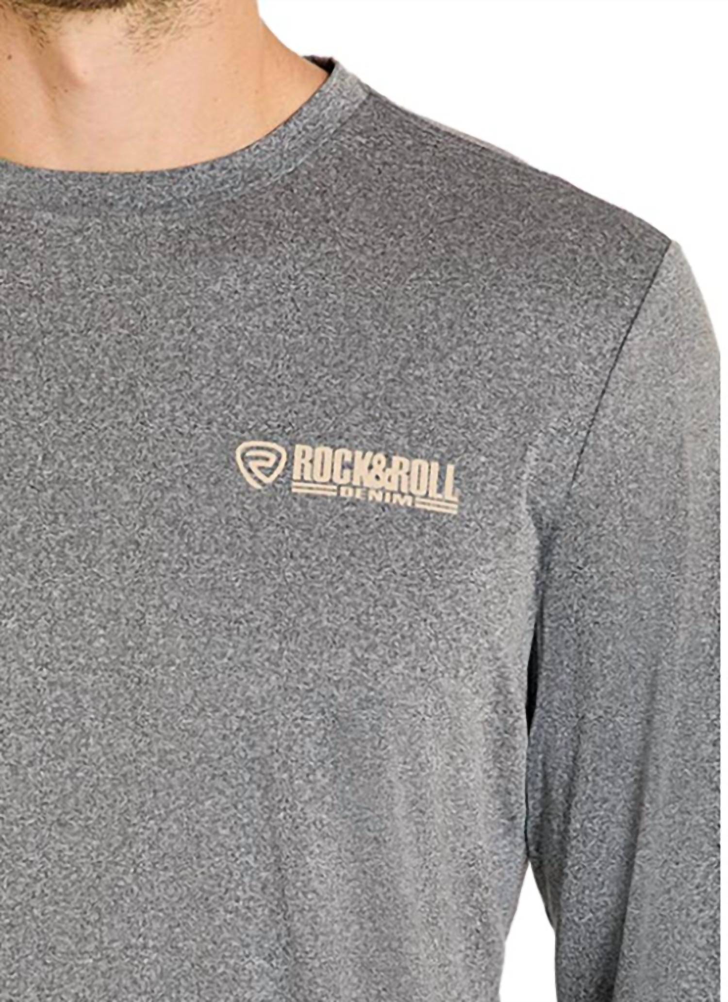 Men's Performance Long Sleeve Graphic Top In Charcoal
